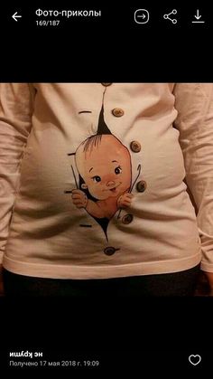 a woman's belly with an image of a baby on it, and the bottom portion of her stomach