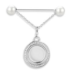 Silver bridal locket with a clear glass magnetic face cover that can easily slide open and closed. Our lockets beautifully display your personal photos to be pinned on your wedding bouquet but can be unclasped to be an everyday necklace. Make it extra special by engraving something personal inside or outside the locket! Comes ready to be gifted in our signature box. Product Details:Silver PlatingSwarovski Crystals27.5MM DiameterLobster ClaspPin, Storing Pouch, & Gift Box Included Silver Pin, Silver Lockets, Everyday Necklace, Silver Accessories, Personal Photo, Face Cover, Wedding Bouquet, Locket, Clear Glass