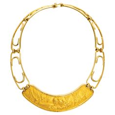 Carrera y Carrera Signed Romeo and Juliet 18k Gold Bib Style Necklace. Dimensions: Inner Circle 15.5". Weight 72 grams, Very Good condition. Inner Circle, Romeo And Juliet, Style Necklace, Gold Bracelet, 18k Gold, Gold Necklace, For Sale, Gold