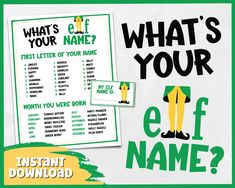 what's your elf name? printable game