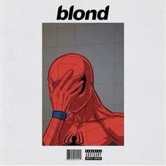 the cover art for blond's album, which features an image of a spider man covering his face