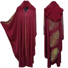 Latest Design Burgundy Women Abaya Farasha Jalabiya . Brand new. As a result, comes in original plastic wrap with Hijab included. Beautiful material with a premium feel. Exclusive new design Abaya.   Comes with attached scarf   Fabric: nida  Stone work  Latest new design!  Suitable for easy iron.   Do not tumble dry.  Dry clean     Latest Design Women Abaya Farasha Jalabiya, they serve the same purpose: to cover. Other models are usually kaftans, cut from light, flowing fabrics like crepe, georgette, and chiffon. Other known styles are open or closed front. Styles differ from region. Some have embroidery, while others are brightly coloured and have different artwork.  If you require assistance with your purchase, please don't hesitate to contact us. We have a good track record of respondin Red Dabka Abaya For Eid, Design Abaya, Women Abaya, Stone Work, Plastic Wrap, Working Late, Dress Clothes For Women, News Design, Latest Design