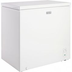 a white chest freezer sitting on top of a counter