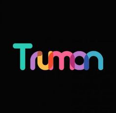 the word tum in multicolored letters on a black background with an orange and blue