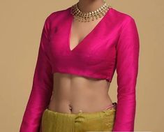 Measurement/Custom Made Indian Ethnic Blouse. * Fabric :- Premium Raw Silk. * Color :- Magenta. * Neckline :- V-Neck. * Embellishment :- Plain. * Sleeves :- Long Sleeves. * Side Zip Closure. * Padded & Non-Padded Blouse. * Color & Sleeves can be Customize as per the Customer's requirement. Size-Bust 28 to 54 bust Color -All colours available V Neck Saree Blouse, Long Sleeve Saree Blouse, Long Sleeve Blouse Designs, Full Sleeves Blouse Designs, Plain Blouse Designs, Full Sleeves Design, Blouse Sari, Saree Blouses Online, Simple Saree Designs