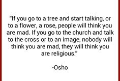 an image with the quote if you go to a tree and start talking or to a flower, a rose, people will think you are mad