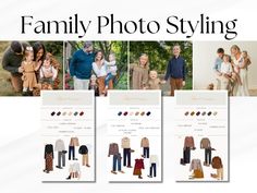 the family photo styling guide is shown here