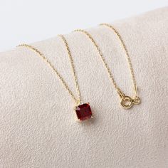 "Garnet strengthens, cleans and rejuvenates the body. Our single diamond square garnet necklace is a jewel that you can use daily and on special occasions with its minimalist design. It is a nice gift for yourself and your loved ones. Our necklace will add novelty and elegance to your style. The birthstone for those born in January is garnet. 🔸🔸 Our elegant, style and stylish products suitable for special occasions and daily use are produced with love and care for you and your loved ones. 🔸🔸 Red Square Cut Jewelry For Gift, Red Square Cut Jewelry Gift, Elegant Red Square Jewelry, 14k Gold Jewelry For Gift With Square Cut, 14k Gold Square Cut Jewelry For Gift, 14k Gold Jewelry With Square Cut For Gift, 14k Gold Square Cut Jewelry Gift, Square Diamond Cut Jewelry For Gifts, Fine Jewelry Birthstone Square Cut