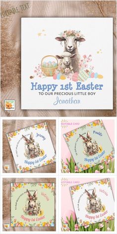 an easter card with the words happy 1st easter to our precious little boy