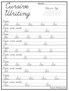 cursive writing worksheet