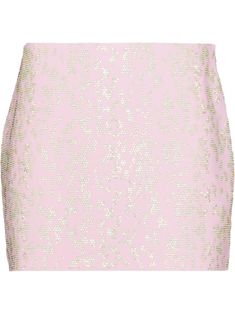 light pink high waist rhinestone embellishment metallic finish concealed side zip fastening Embellished Skirt, Pink Mini Skirt, Tumblr Fashion, Pink Jewelry, Skirt Fits, Pink Sequin, Feature Light, Crystal Embellishment, Fitted Skirt