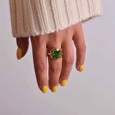 💚 Emerald Ring Green - where bold meets minimalism! This gold chunky ring features a stunning emerald stone on a thick, adjustable band. Perfect for adding a pop of color and style to any outfit. ✨ Irregular Design: A unique, avant-garde ring that stands out. ✨ Comfy & Trendy: Adjustable thick band for a perfect fit. ✨ Waterproof: Made from alloy plated with gold Elevate your fall look with this colorful gem ring!  Refunds/Returns: You have 14 days after receiving the product to get all of your Modern Green Crystal Ring As A Gift, Modern Green Crystal Ring As Gift, Modern Green Crystal Ring For Gift, Modern Green Crystal Gemstone Ring, Modern Gold Emerald Open Ring, Trendy Green Rings As A Gift, Minimalist Adjustable Emerald Ring, Minimalist Adjustable Green Emerald Ring, Modern Green Rings For Everyday Wear