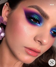 Blue And Purple Makeup, Makeup Collage, Romantic Makeup, Scene Makeup, Purple Makeup, Smoky Eyes, Makijaż Smokey Eye, Eye Makeup Designs, Colorful Eye Makeup