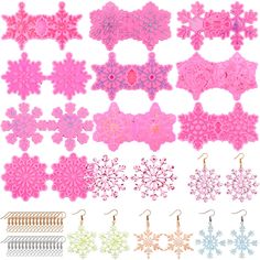 many different types of snowflakes are shown