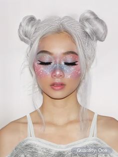 Space Glam Makeup, Space Themed Makeup, Outer Space Makeup, Space Girl Aesthetic, Galaxy Makeup Looks, Universe Makeup, Galactic Party, Space Cosplay