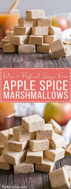 apple spice marshmallows stacked on top of each other