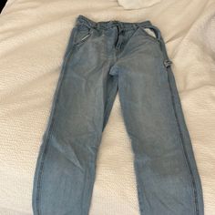 Never Worn Good Condition Baggy Jeans, Colored Jeans, Pant Jumpsuit, Straight Leg, Pants For Women, Pants, Women Shopping, Blue, Color