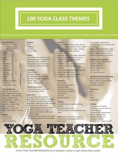 the yoga teacher's resources manual is shown in green and has hands on it