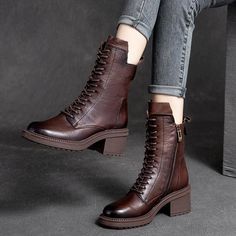 • Handmade Leather Boots, Brogues Style, Heel Ankle Boots, Brown Ankle Boots, Martin Boots, Motorcycle Boots, Womens Ankle Boots, Wedge Boots, Womens Boots Ankle