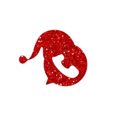 the letter s is made up of red glitters and has an elephant's tail