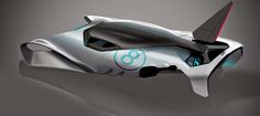 the futuristic car is designed to look like it could be driving on land or water