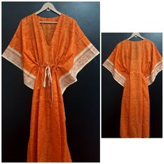 Handmade Dispatches from a small business in India Materials: art silk Size: one size us women's letter DESCRIPTION : Item : Silk caftan Material :/Art Silk Color : As Shown In Picture * Made of Vintage Silk * Free size * Draw String at the center for fitting and styling. Overall length 50 inches Wash Care: Wash In Normal Water. You can wear it on the beach, or after a swim, in the evening, anywhere, anytime. Tunic is not just for one season, you can wear it all year round, and definitely during Maxi Dress Silk, Silk Caftan, Bandhani Dress, Material Art, Kaftan Maxi Dress, Silk Kaftan, Dress Silk, Bohemian Design, Kimono Dress