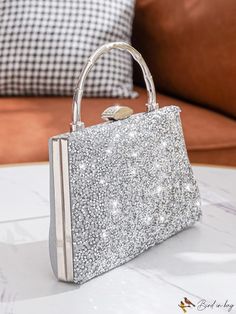 BirdinBag - Stylish Rhinestone Evening Bag for Elegant Parties and Events Inch Bag, Word Wrap, Elegant Party, Mini Fashion, Handle Bag, Square Bag, Evening Bags, Top Handle, Free Gifts