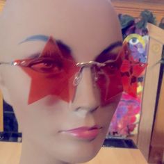 Nwot Womens Red Star Sunglasses Red Star Sunglasses, Star Sunglasses, Red Star, Colored Sunglasses, Glasses Accessories, Lady In Red, Women Accessories, Sunglasses, Stars