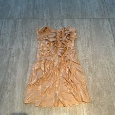 Size Small 45 Polyester 55 Cotton Ruffled Midi Dress For Cocktail, Strapless Party Dress With Ruffles, Strapless Mini Cocktail Dress, Elegant Strapless Mini Dress, Dress Champagne Color, Dress Champagne, Champagne Color, Champagne, Mini Dress