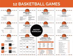 basketball games for kids to play in the game room or on the court, with instructions and