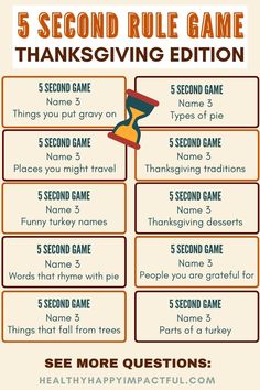 the five second rules for thanksgiving games