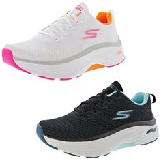 SKECHERS WOMEN'S MAX CUSHIONING ARCH FIT GOODYEAR PERFORMANCE WALKING SHOES DESCRIPTION: Enjoy your workouts in all-day cushioned comfort with the Skechers Max Cushioning Arch Fit shoe. This athletic lace-up sneaker features an engineered mesh upper with removable Arch Fit insole and a lightweight ULTRA GO cushioned midsole.   Skechers Max Cushioning design for exceptional comfort and support Patented Skechers Arch Fit insole system with podiatrist-certified arch support Podiatrist-designed shap Skechers Women, Nike Air Vapormax, Sketchers Sneakers, Walking Shoes, Black Friday Sale, Arch Support, Nike Free, Running Shoes, Arch