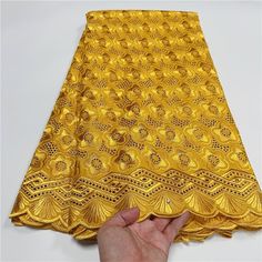 Material: Cotton Origin: Mainland China Width: 1.2 meters Technics: Woven Product Type: Lace Occasion: Wedding Decoration: Sequins Fabric Type: Voile Customized: Yes Feature: Eco-friendly,Water Soluble african lace fabric Color: african lace fabric As Picture african lace fabric Pattern: african lace fabric Mesh/Tulle/Net lace fabric Embroidered Gold Lace Fabric, Elegant Lace Fabric With Embroidered Pallu, Traditional Wedding Fabric With Lace Work, Yellow Fitted Embroidered Fabric For Wedding, Fitted Yellow Embroidered Fabric For Wedding, Elegant Yellow Embroidered Fabric For Wedding, Elegant Wedding Fabric With Motifs, Yellow Embroidered Fabric With Pallu For Wedding, Gold Embroidered Fabric With Motifs For Wedding