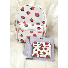 Like Dreams, Pink Strawberries Throughout Backpack With Madden Girl, Strawberry Card Holder Set Trendy White Backpack For Gift, Trendy White Backpack As Gift, Trendy White Backpack For Spring, Casual Backpack Perfect As A Gift, Cute White Summer Backpack, Casual White Backpack For Gift, Vans Old Skool Backpack, Sakroots Backpack, Strawberry Backpack