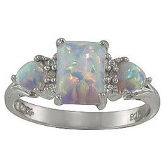 ALWAYS GET OPAL JEWELRY AS A GIFT...IF NOT ITS BAD LUCK.  THE MAKE THE OPAL SHINE MORE COLORFUL SOAK OPAL IN VEG OIL OVERNIGHT...BRINGS OUT THE OPAL COLORS...BEAUTIFUL!! Gemstone Shapes, Diamond Accent Ring, Opal Color, Original Jewelry, I Love Jewelry