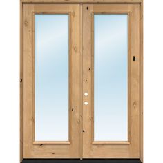 Exterior 8'0" 1-Lite Low-E Knotty Alder Wood Door French Unit - Door Clearance Center Cheap French Doors, Knotty Alder Doors, Alder Doors, French Double Doors, Glass Doors Patio, French Doors Exterior, French Exterior, Wood Exterior Door, Cheap Patio