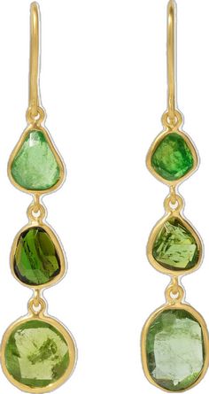 Luxury Yellow Gold Tourmaline Earrings, Luxury Tourmaline Yellow Gold Earrings, Luxury Gold Tourmaline Earrings, Elegant Tourmaline Teardrop Earrings, Elegant Green Tourmaline Earrings, Tourmaline Earrings, Net A Porter, Women Collection, Jewellery And Watches