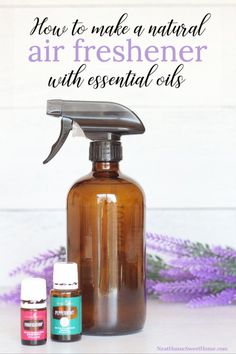 Make an air and fabric freshener at home in under 15 minutes. I use my favorite air-purifying essential oils for odor elimination. Get the recipe here. Essential Oil Mixtures, Diy Room Spray, Room Deodorizer, Homemade Essential Oils, Diy Air Freshener, Natural Air Freshener