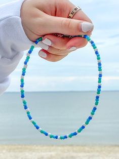 Simple Choker – shopwavecreations Trendy Blue Beaded Choker, Trendy Blue Choker With Colorful Beads, Casual Blue Choker With Colorful Beads, Trendy Summer Green Choker, Trendy Handmade Beaded Choker Necklace, Trendy Adjustable Choker With Round Beads, Trendy Adjustable Turquoise Choker, Trendy Round Beads Choker For Festivals, Casual Blue Choker As Gift