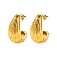 Becca Ribbed Drop Earrings - Alais Branche