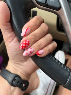 Strawberry Tip Nails, Summer Strawberry Nails, Strawberry Nails Square, Strawberry Design Nails, Strawberry Summer Nails, Strawberry Nail Ideas, Spring/summer Nails, Strawberry Themed Nails, Cool Nail Inspo 2024 Summer