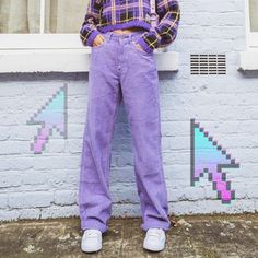 Shop - Women's on Storenvy Purple Pants, Vintage Trousers, Y2k Aesthetic Outfits, Rave Wear, Baggy Pants, Straight Trousers, Harajuku Fashion, Straight Pants, Corduroy Pants