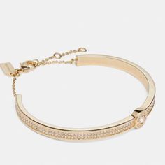 Brand New With Tags And Authentic Stunning!!! Coach Open Circle Pave Bracelet Bangle Plated Brass Lobster Clasp Closure Diameter 2 1/2” Packaged In A Coach Gift Box As Shown Kate Spade Tory Burch Luxury Valentines Birthday Anniversary Luxury Coach Bracelet Jewelry, Chic Gold Coach Bracelets, Chic Gold Coach Bracelet, Coach Formal Bracelet Jewelry, Coach Luxury Bracelet, Coach Formal Bracelet, Elegant Coach Bangle Jewelry, Luxury Adjustable Bracelet By Coach, Chic Coach Bracelet Jewelry