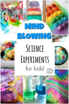 science experiments for kids with text overlay that reads mind blowing science experiments for kids