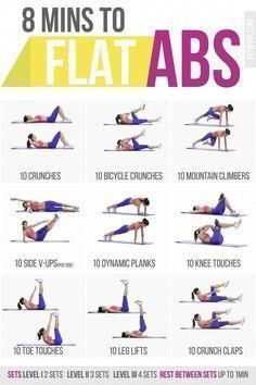 a woman doing the 8 mins to flat abs