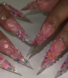 Stilettos Nails, Summer Acrylic, Punk Nails, Airbrush Nails, Glamour Nails, Exotic Nails