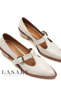 Lasaky - Autumn Leather T-Strap Mary Jane Shoes Featuring a Sturdy Chunky Heel Shoes Dressing, Fall Leather, Zapatos Mary Jane, Rough Heels, Dressing Style, Shoe Sole, Pig Skin, Jane Shoes, Mary Jane Shoes