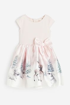 Flared-skirt Dress - Light pink/rabbits - Kids | H&M US Flared Skirt Dress, Kids Activewear, Occasion Wear Dresses, Pink Rabbit, Cardigan Sweater Jacket, Corduroy Dress, Sleepwear Sets, Woven Dress