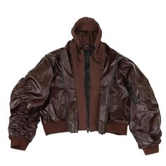 This Hooded Oversized Leather Bomber Jacket is a stylish and functional wardrobe essential for any high-street fashion enthusiast. Available in Black, Brown, and White, it offers a modern twist on a classic piece. Enjoy free delivery on your order. Menswear Collection, Hoodie Jacket, Luxury Designer, Streetwear Fashion, Black And Brown, Autumn Winter