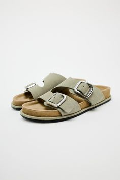 BUCKLED SUEDE SANDALS